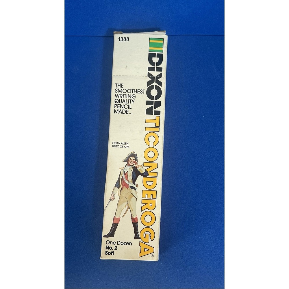 Vintage Dixon Ticonderoga No. 2 Soft 1388 Box Of 12 Pencils Unsharpened
